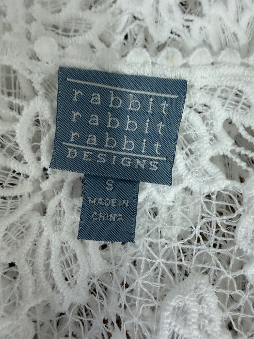 Rabbit Rabbit Rabbit Designs White Lace Crop Top Cardigan Size S - Picture 4 of 6